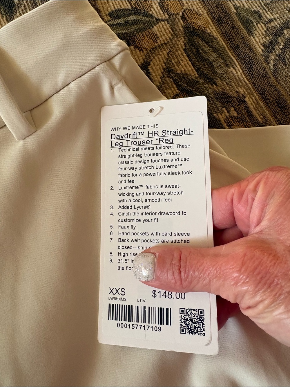Lululemon day drift HR wide leg High-Rise Women’s Wide-Leg Pants — Cream xxs nwt - Picture 5 of 9